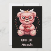 Carte Be Mine! Cute Pink Teddy Bear Sweetheart (Devant)