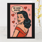 Carte Be Mine… Maybe: Retro Flirt Valentine (Fleur jaune)