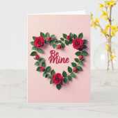 Carte Be Mine Red Rose Heart (Fleur jaune)