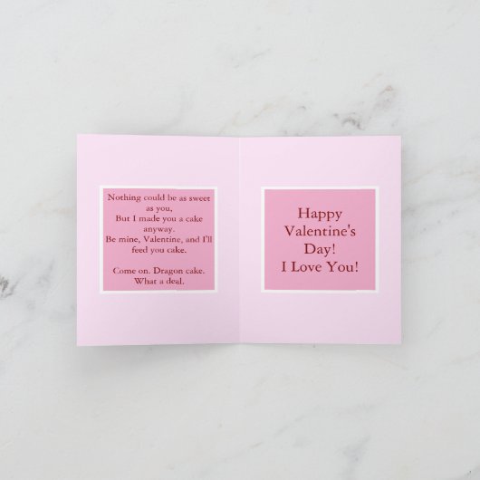 Carte Be Mine, Valentine. I'll Feed You Cake. V-day Card (Intérieur)