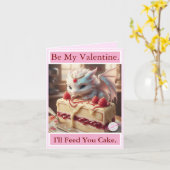 Carte Be Mine, Valentine. I'll Feed You Cake. V-day Card (Fleur jaune)