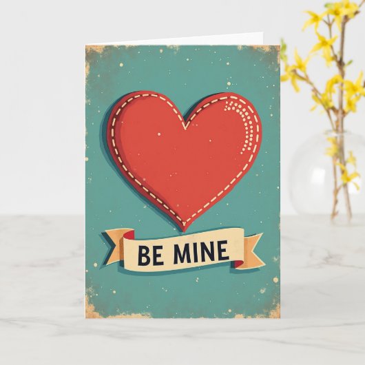 Carte Be Mine Vintage Love Card (Fleur jaune)