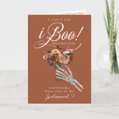 Carte Be My Bridesmaid? Gothic Skeleton Floral Bouquet (Devant)