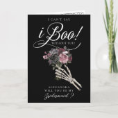 Carte Be My Bridesmaid? Gothic Skeleton Floral Bouquet (Devant)