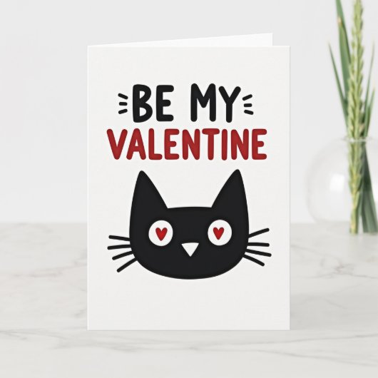Carte Be My Valentine Cat Card (Devant)