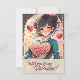 Carte Be My Valentine in Manga Style 31470