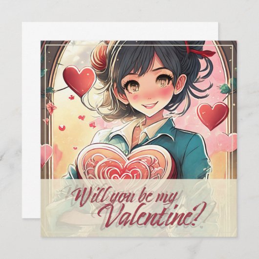 Carte Be My Valentine in Manga Style 31470 (Devant / Derrière)