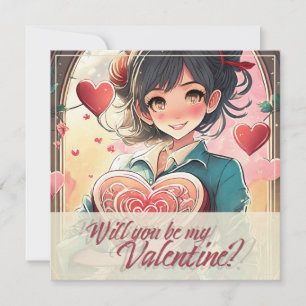 Carte Be My Valentine in Manga Style 31470