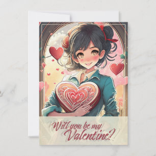 Carte Be My Valentine in Manga Style 31470