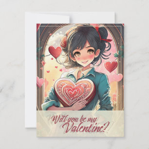 Carte Be My Valentine in Manga Style 31470