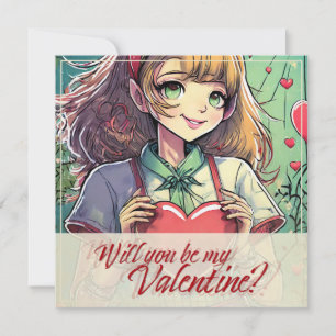Carte Be My Valentine in Manga Style 33419