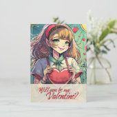 Carte Be My Valentine in Manga Style 33419 (Debout devant)
