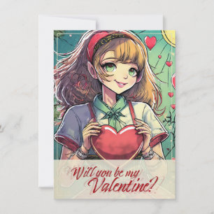 Carte Be My Valentine in Manga Style 33419