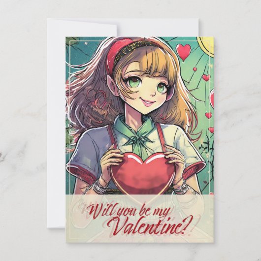 Carte Be My Valentine in Manga Style 33419 (Devant)