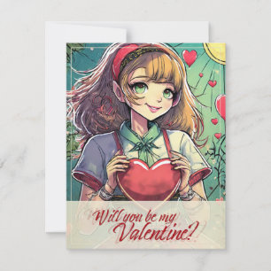 Carte Be My Valentine in Manga Style 33419
