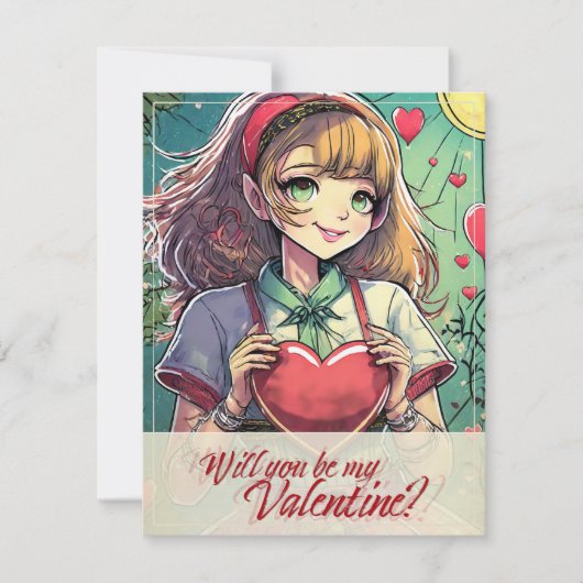 Carte Be My Valentine in Manga Style 33419 (Devant)