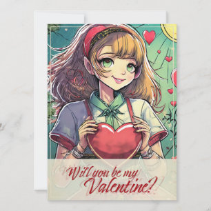 Carte Be My Valentine in Manga Style 33419