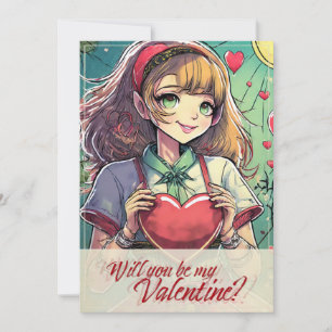Carte Be My Valentine in Manga Style 33419