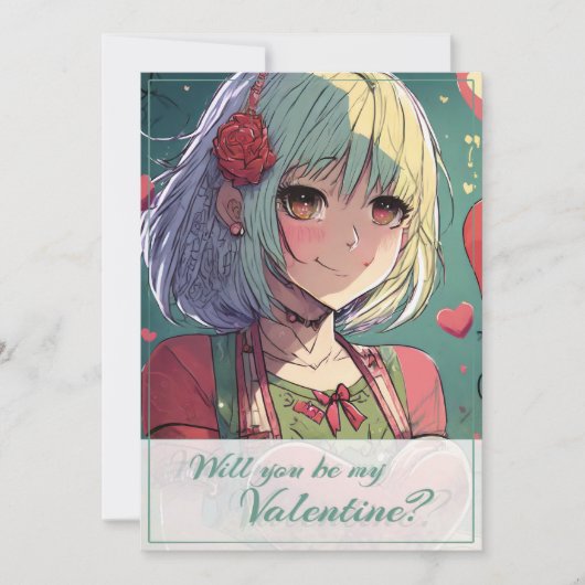Carte Be My Valentine in Manga Style 33420 (Devant)