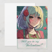 Carte Be My Valentine in Manga Style 33420 (Devant / Derrière)