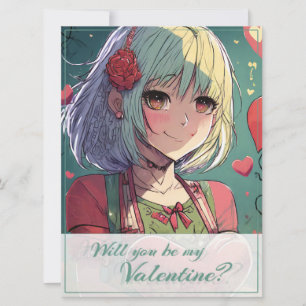 Carte Be My Valentine in Manga Style 33420