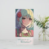 Carte Be My Valentine in Manga Style 33420 (Debout devant)