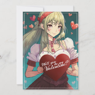 Carte Be My Valentine in Manga Style 33893