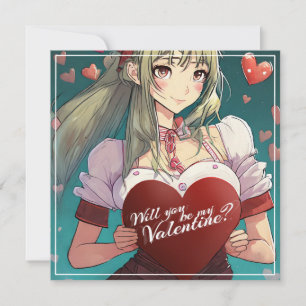 Carte Be My Valentine in Manga Style 33893