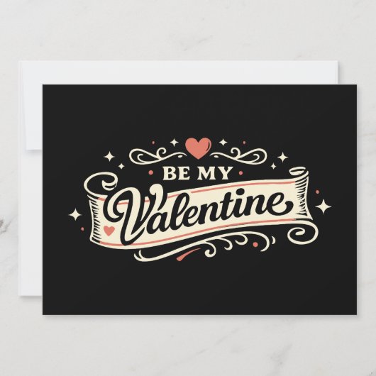 Carte Be My Valentine Retro Love (Devant)