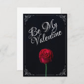 Carte Be My Valentine - Rose rouge foncé (Devant / Derrière)