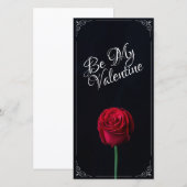 Carte Be My Valentine - Rose rouge foncé (Devant / Derrière)