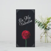 Carte Be My Valentine - Rose rouge foncé (Debout devant)