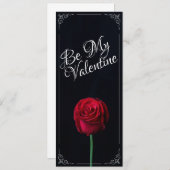 Carte Be My Valentine - Rose rouge foncé (Devant / Derrière)