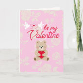 Carte Be My Valentine Teddy Bear Valentine's Day Card (Devant)