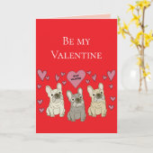 Carte Be my Valentines, dogs (Fleur jaune)