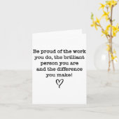 Carte Be Proud Of Your Work Sitive Quote Gift (Fleur jaune)