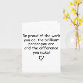 Carte Be Proud Of Your Work Sitive Quote Gift (Fleur jaune)