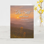 Carte Be Still and Know Custom Message Christian (Fleur jaune)