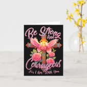 Carte Be Strong And Courageous For I Am With You Angle W (Fleur jaune)