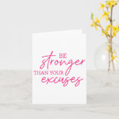 Carte Be Stronger Than Your Excuses Shirt Workou Women M (Fleur jaune)