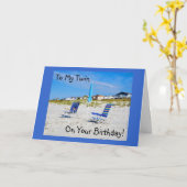 CARTE BEACH ANNIVERSAIRE À MON VIN (Fleur jaune)