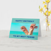 CARTE ***BEACH ANNIVERSAIRE SOUHAITS** "MEILLEUR AMI" (Fleur jaune)