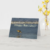 Carte Beach Bird Joyeux Anniversaire 4 (Fleur jaune)