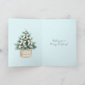 Carte Beach Brown Hair Lady Christmas   (Intérieur)