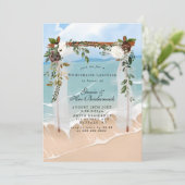 Carte Beach Canopy Floral Bridesmaids Luncheon Invitatio (Debout devant)