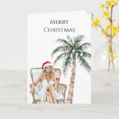 Carte Beach Coast Blond Femme Noël (Fleur jaune)