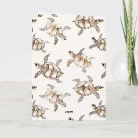Carte Beach Coast Ocean Sea Turtles Birthday (Dos)