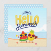 Carte Beach Days Hello Summer Grey Card (Devant / Derrière)