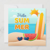Carte Beach Days Hello Summer Grey Card (Devant)