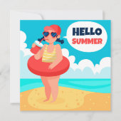 Carte Beach Days Hello Summer Grey Card (Devant)